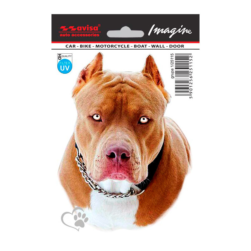 Avisa, Klistremerke, Pit Bull, 1 stk, 11x14,5cm