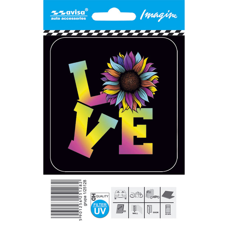 Avisa, Klistremerke, LOVE, 1 stk, passer til Alle Overflater