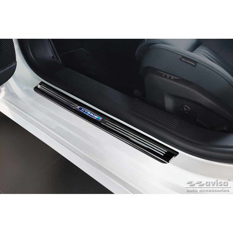 Avisa, Trinbeskyttere, Sort, Rustfritstål, passer til Peugeot 308 III HB & SW 2021- 'Hybrid' - 4-dele