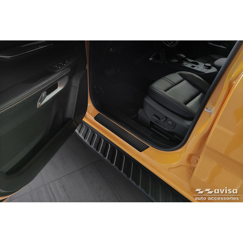 Avisa, Trinbeskyttere, Aluminium, Sort, Passer til Ford Ranger VI (2022-) & Volkswagen Amarok II (2023-) - 'Riflet' - 4 dele