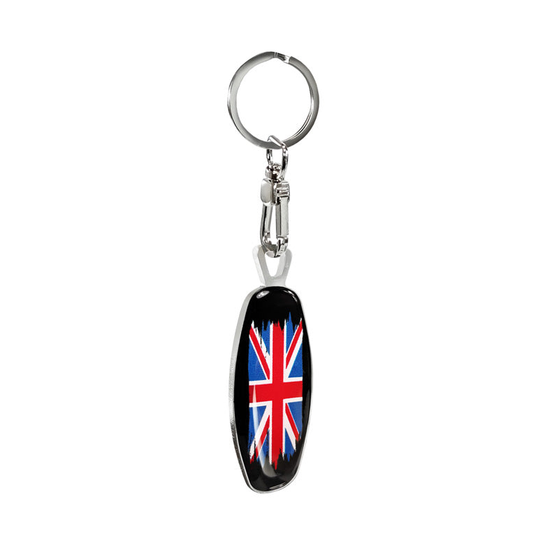 Avisa, Nøkkelring, Rustfritt stål, Emblem/ Flagg UK+PL