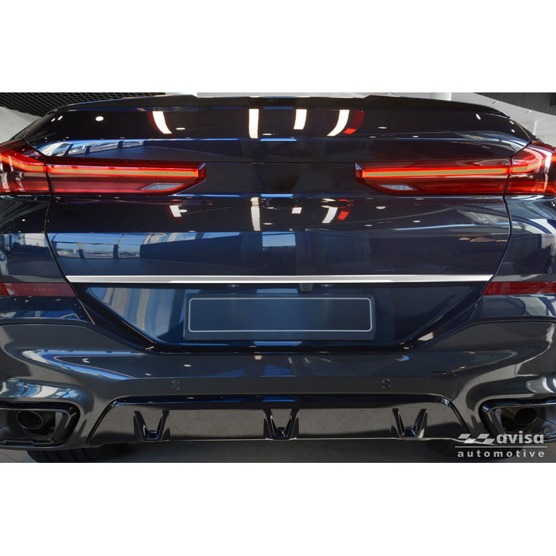 Avisa, Bagklap Trim Cover, Børstet rustfrit stål, passer til BMW X6 (G06) (2023-) excl. M-Sport