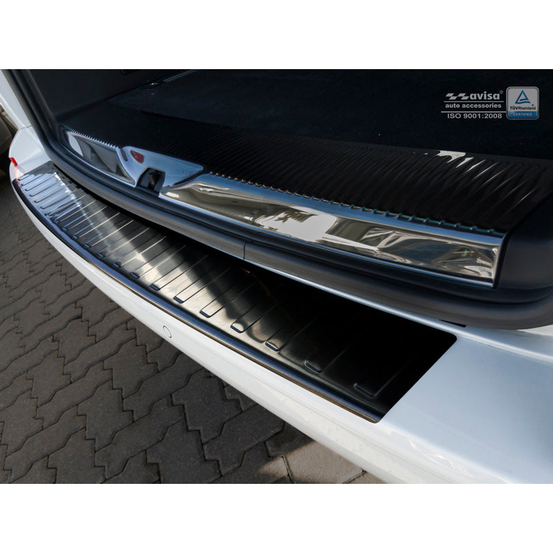 Avisa, Bagkofangerbeskytter, Sort, Rustfritstål, passer til Volkswagen Transporter T6 2015-2019 & FL 2019-2020 & T6.1 2020-2022 (with rear hatch) 'Ribs'