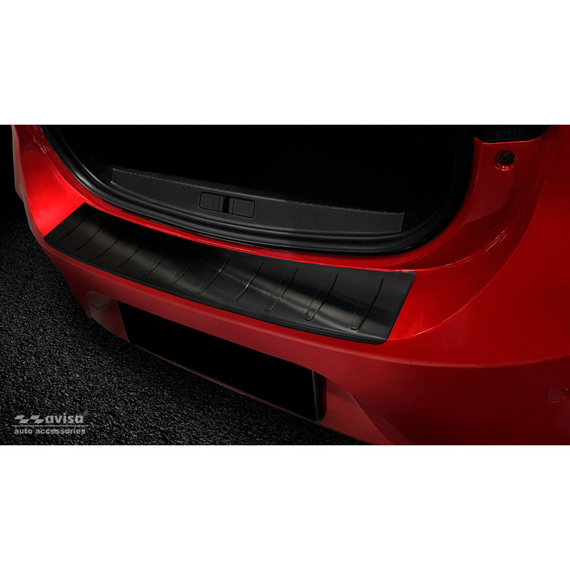 Avisa, Bagkofangerbeskytter, Sort, Rustfritstål, passer til Opel Corsa F HB 5-døre GS-Line 2019- 'Ribs'