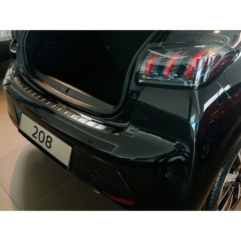 Avisa, Bagkofangerbeskytter, Sort, Rustfritstål, passer til Peugeot 208 II HB 5-døre 2019-2023 & FL 2023- 'Ribs'
