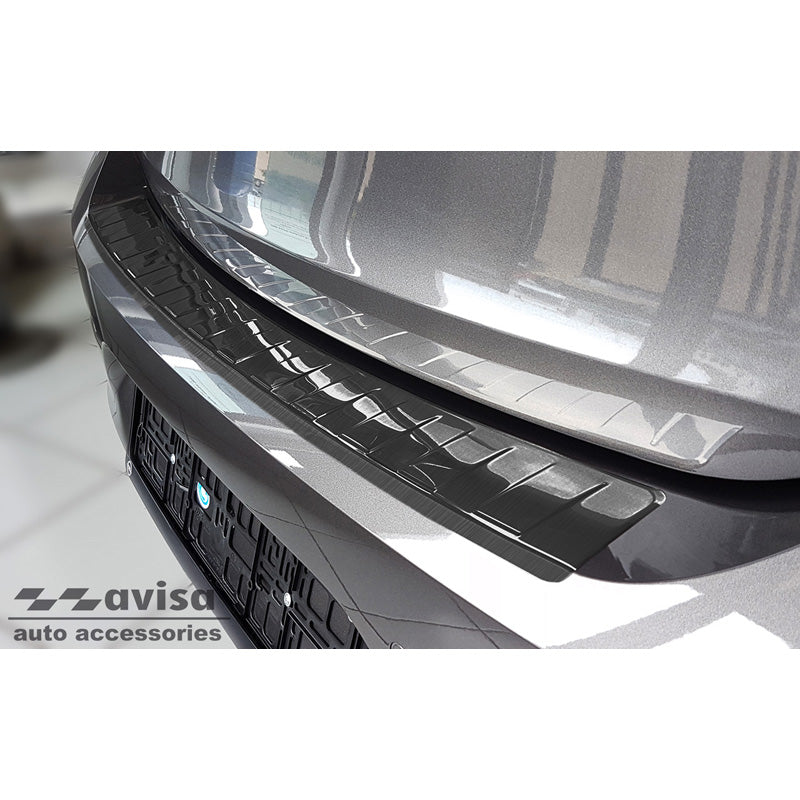 Avisa, Bagkofangerbeskytter, Sort, Rustfritstål, passer til Opel Corsa F Edition/Elegance HB 5-døre 2019- 'Ribs' (excl. Equipment Ultimate)