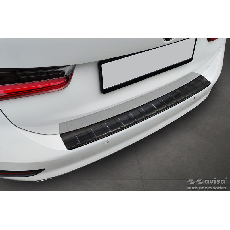 Avisa, Bagkofangerbeskytter, Sort, Rustfritstål, passer til BMW 3-Series G21 Touring 2019-2022 'Ribs'