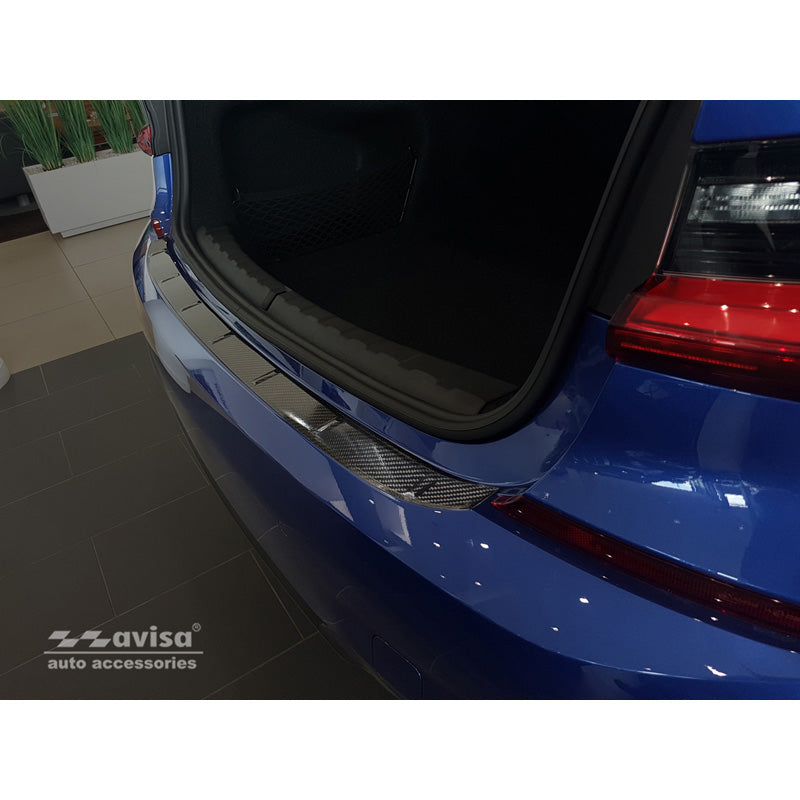 Avisa, Bagkofangerbeskytter, 3D ægte carbon, passer til BMW 3-Series G20 Sedan M-Package 2019-