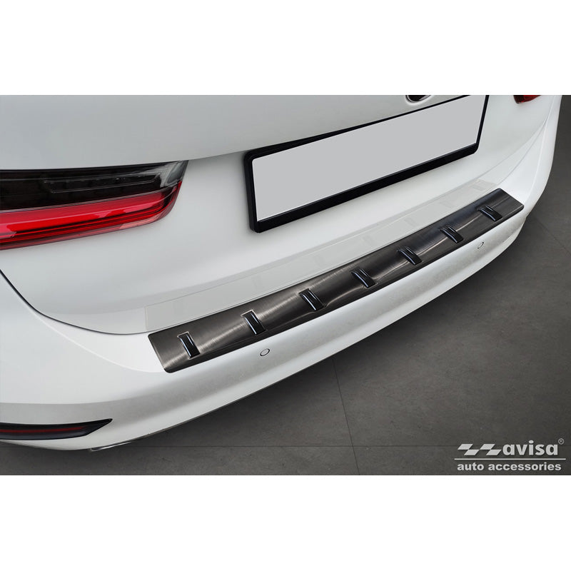 Avisa, Bagkofangerbeskytter, Sort, Rustfritstål, passer til BMW 3 Series (G21) Touring 2019-2022 'STRONG EDITION'