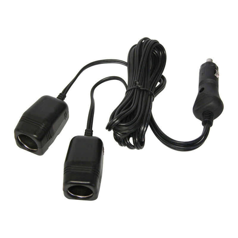 Carpoint, Dobbel sigarett-tenner sokkel, 2m kabel, 12V 8A