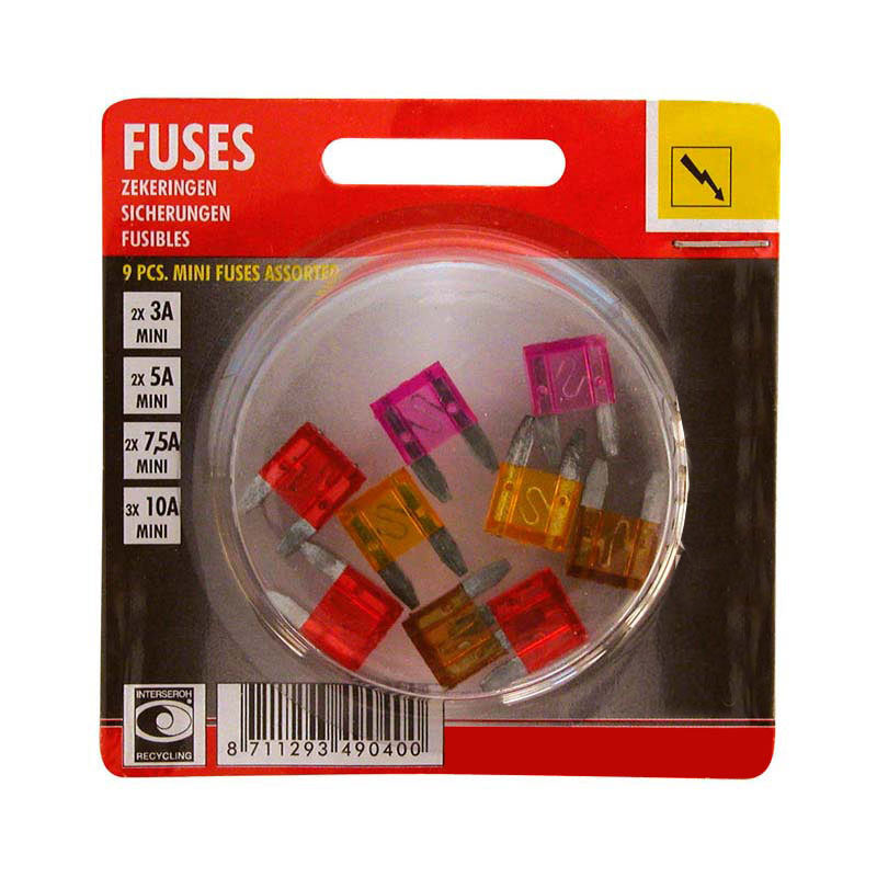 Carpoint, Mini Blade Fuese Kit, 9-stykker