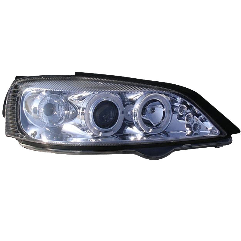 Forlygter, passer til Opel Astra G 1998-2003 - Krom - incl. Halos - Type 2