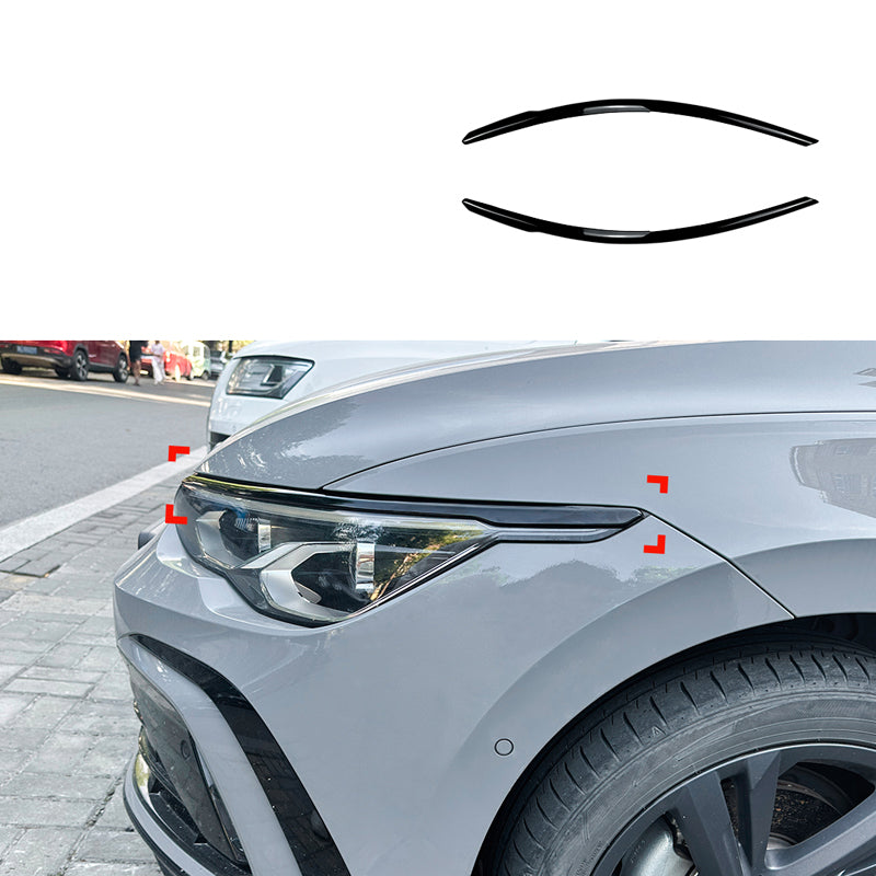 AutoStyle, Øjenskygge, Glossy Black ABS, passer til Volkswagen Golf VIII (CD1) HB/Variant (2020-2024) & FL (2024-)