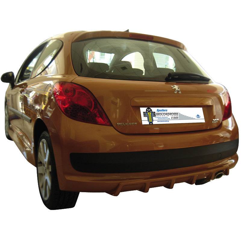 Motordrome, Rear bumper skirt (Diffusor), passer til Peugeot 207 3/5-doors 2006- (ABS)
