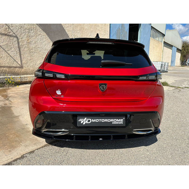 Motordrome, Rear bumper skirt (Diffuser), passer til Peugeot 308 III HB 5-doors 2021- (ABS Gloss black)