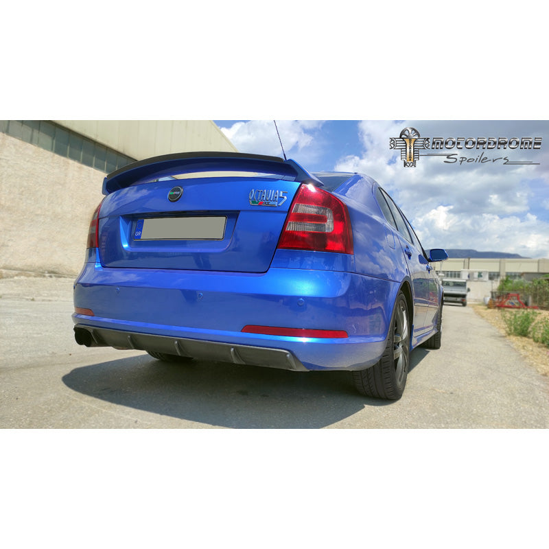 Motordrome, Rear bumper skirt (Diffuser), passer til Skoda Octavia II RS Sedan/Kombi 2004-2008 (ABS)