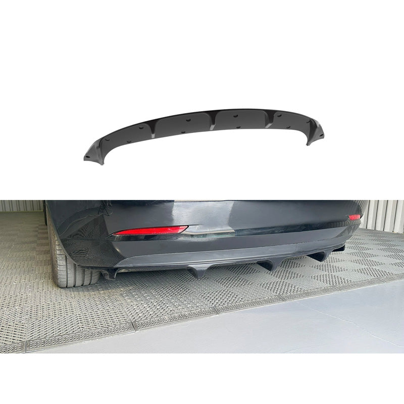 Motordrome, Bagkofanger skørt (Diffuser), ABS Glans Sort, Passer til Tesla Model 3 2017-2023