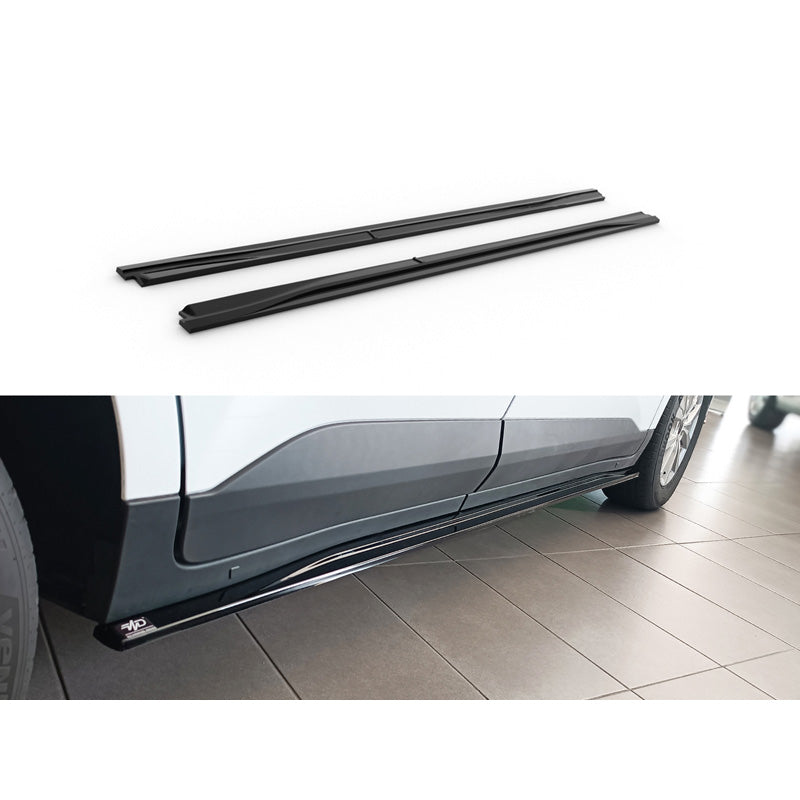Motordrome, Sideskørter, Glossy Sort ABS, Passer til Ford Transit Courier (B460) 2023-