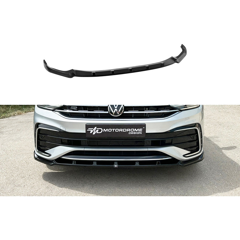 Motordrome, Frontspoiler, Blank sort, passer til Volkswagen Tiguan II (AD1) R / R-Line Facelift (2020-2024)