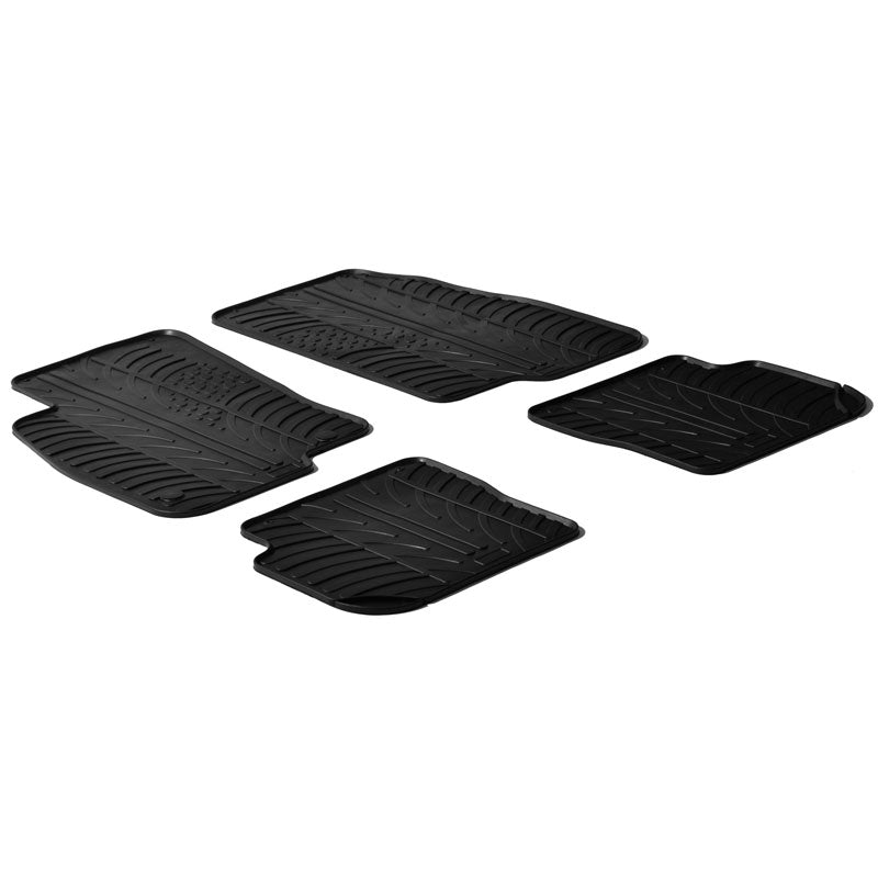 Gledring, Gummimåtter, passer til Fiat Punto Evo 2009-2014 (T profile 4-dele + klips)