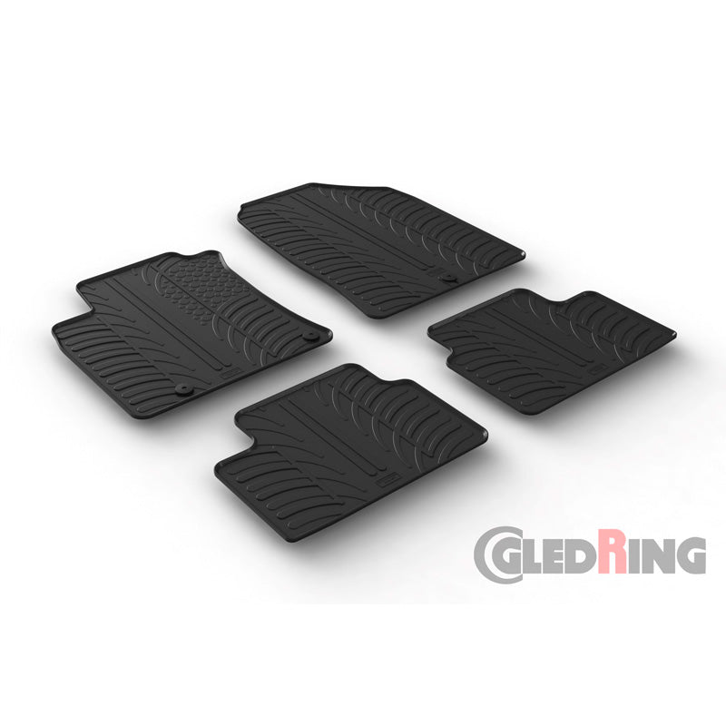 Gledring, Gummimåtter, passer til Hyundai i30 2/2017- (T profile 4-dele + klips)