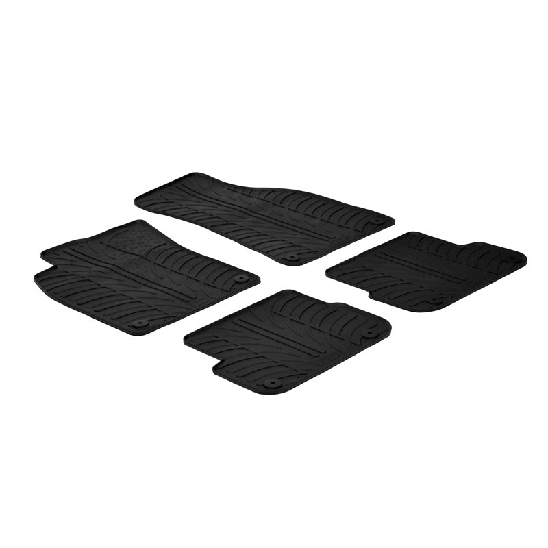 Gledring, Gummimåtter, passer til Audi A6 4F Sedan 2005-2011 (T profile 4-dele + klips)