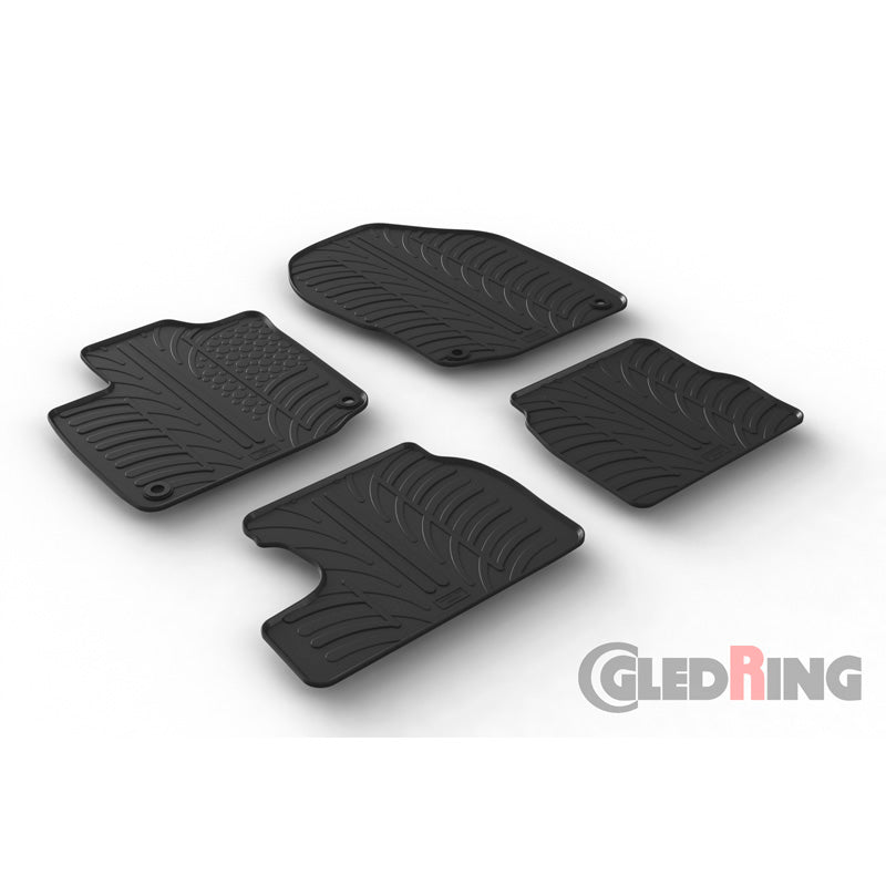 Gledring, Gummimåtter, passer til Honda Civic Diesel-engine 2012-2017 (T profile 4-dele + klips)