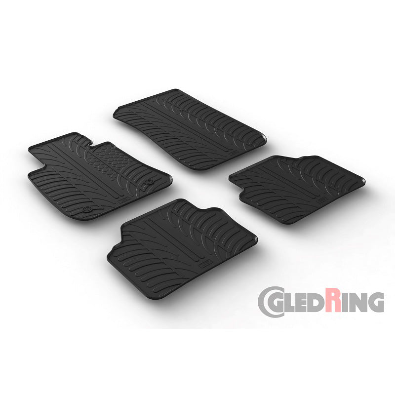 Gledring, Gummimåtter, passer til BMW 3 Series E90/E91 2005-2012 (T profile 4-dele + klips)