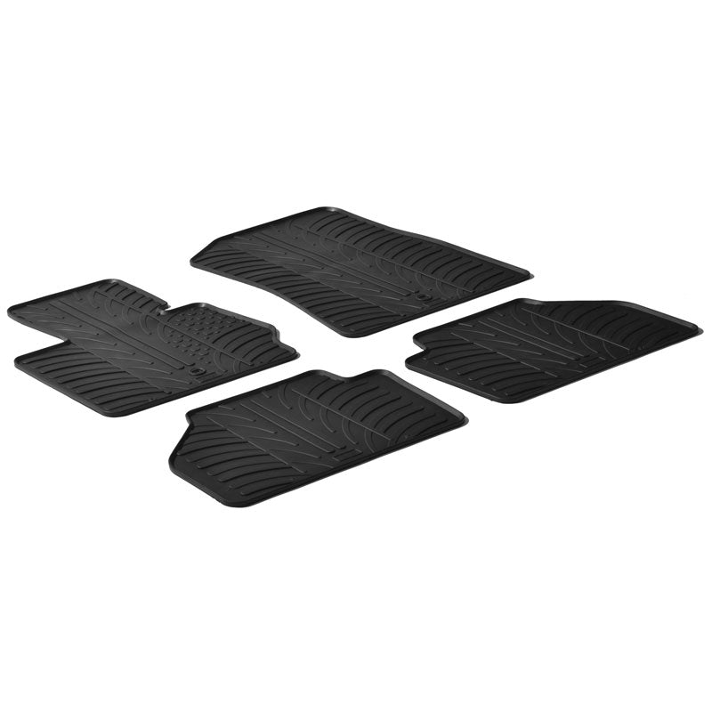 Gledring, Gummimåtter, passer til BMW X3 (F25) 2010-2017 (T profile 4-dele + klips)