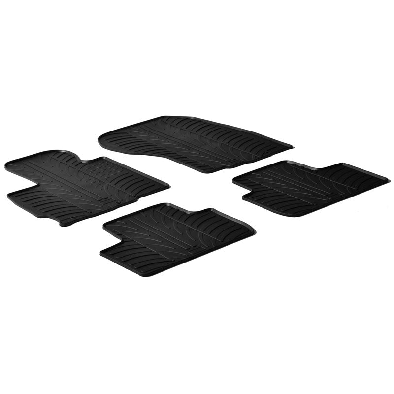 Gledring, Gummimåtter, passer til Mitsubishi ASX 2009- / Citroën C4 Aircross (T profile 4-dele + klips)
