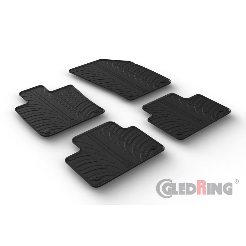 Gledring, Gummimåtter, passer til Volvo S60 & V60 II 2018- (T profile 4-dele + klips)