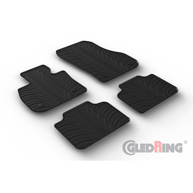Gledring, Gummimåtter, passer til BMW 2 Series (U06) Active Tourer 2021- (T profile 4-dele + klips)