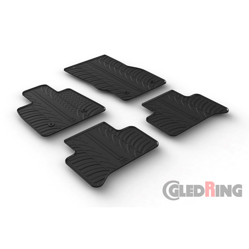 Gledring, Gummimåtter, passer til Alfa Romeo Stelvio 3/2017- (T profile 4-dele + klips)