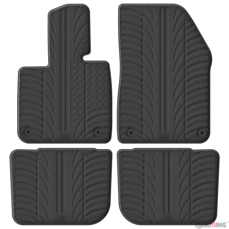 Gledring, Bundmåtter, Gummi, passer til Vinfast VF8 (EV) (2022-), 4 stk. med Måtteklips