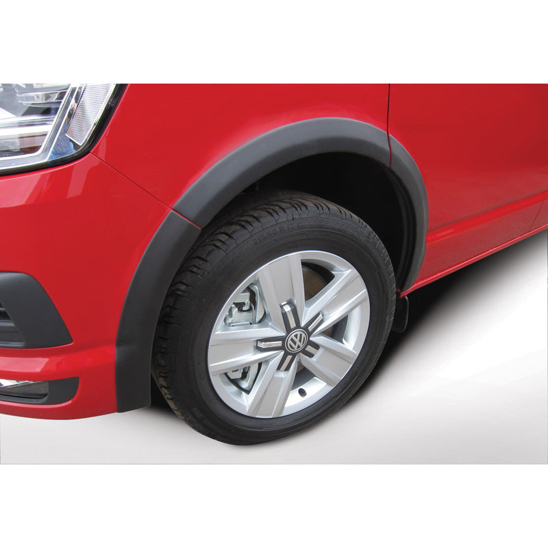 RGM, Set Wheel arch extensions, passer til Volkswagen Transporter T6 2015- Short Wheel Base - left sliding door - Rear Tailgate - Black