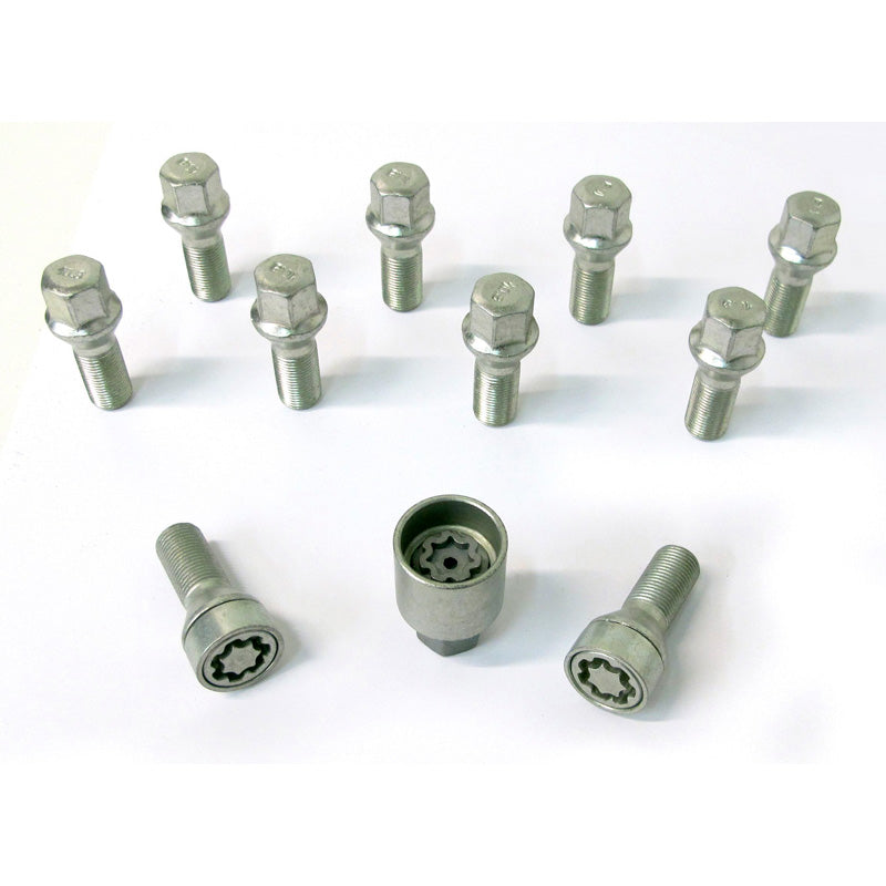 H&R, Wheel bolt Set Taper-Head M14x1.25 - længde 43mm - 10 pcs. - incl. wheel-locks