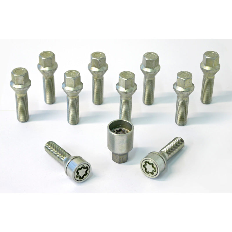 H&R, Wheel bolt Set Taper-Head M14x1.50 - længde 30mm - 10 pcs. - incl. wheel-locks