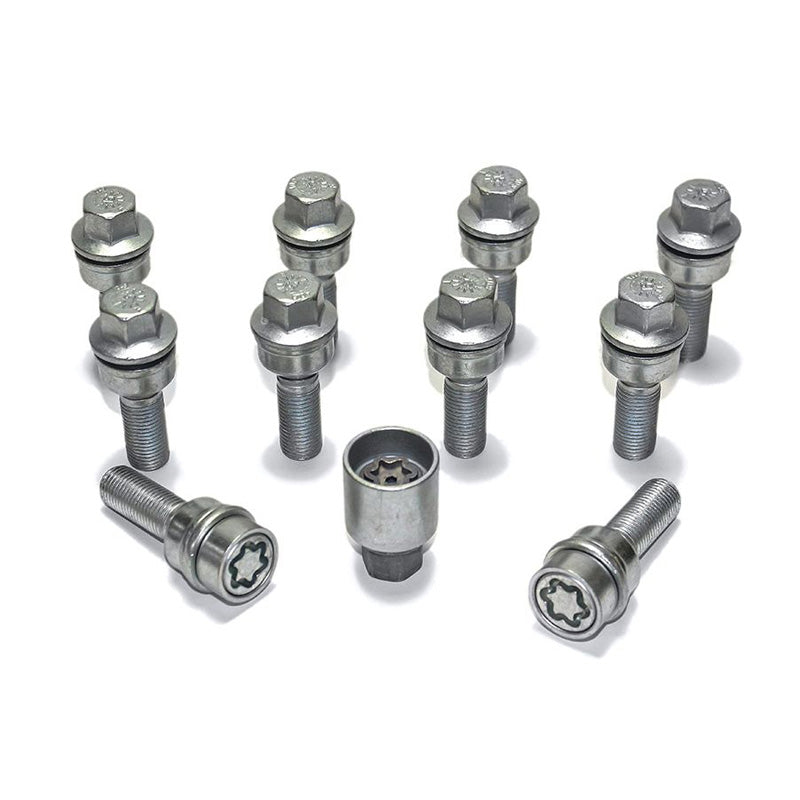 H&R, Wheel bolt Set Round-Head with movable cone R14 M14x1.50 - længde 30mm - 10 pcs. (e.g., passer til Audi Q3, Q5) - incl. wheel-locks
