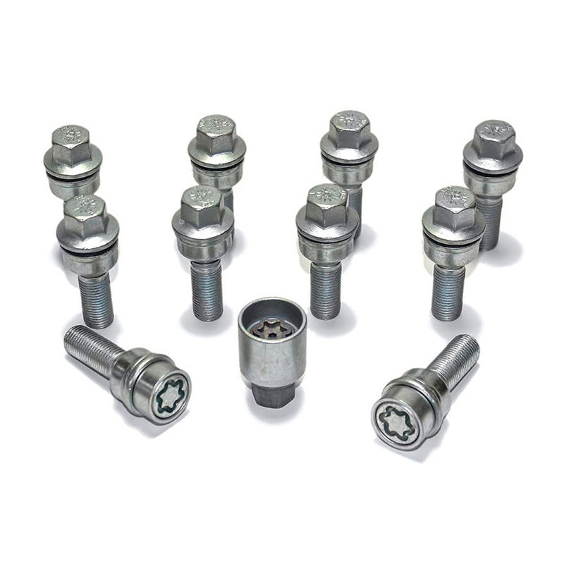 H&R, Wheel bolt Set Round-Head with movable cone R13 M14x1.50 - længde 32mm - 10 pcs. (e.g., passer til Audi S5) - incl. wheel-locks