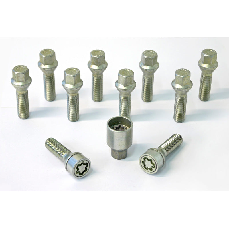 H&R, Wheel bolt Set Taper-Head M14x1.50 - længde 35mm - 10 pcs. - incl. wheel-locks