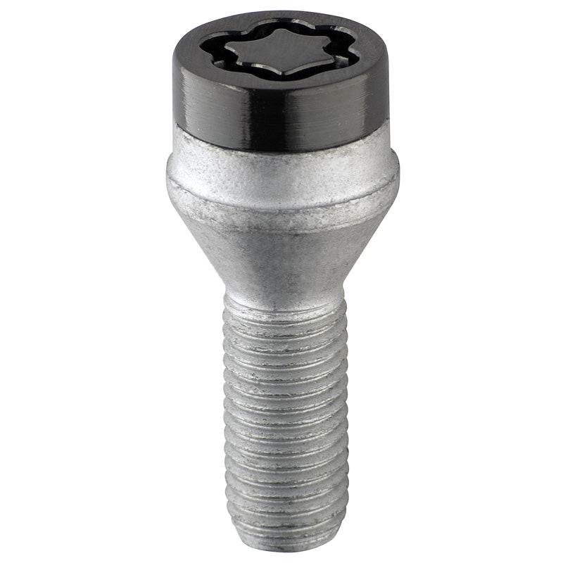 McGard, Hjul Låsebolte M12x1.50 - Sort - Konisk - 22.1mm (17mm hoved) - Sæt med 4 stk + nøgle