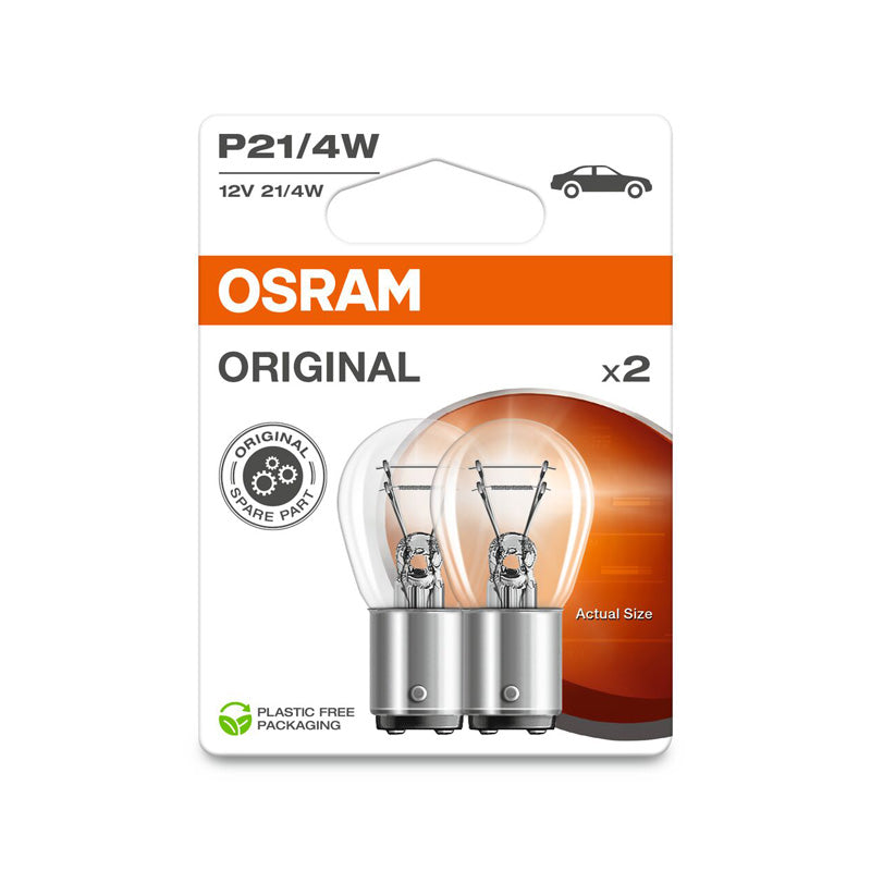 Osram, Halogenpærer, BAZ15D - 12V/21-4W, sæt af 2 stykker