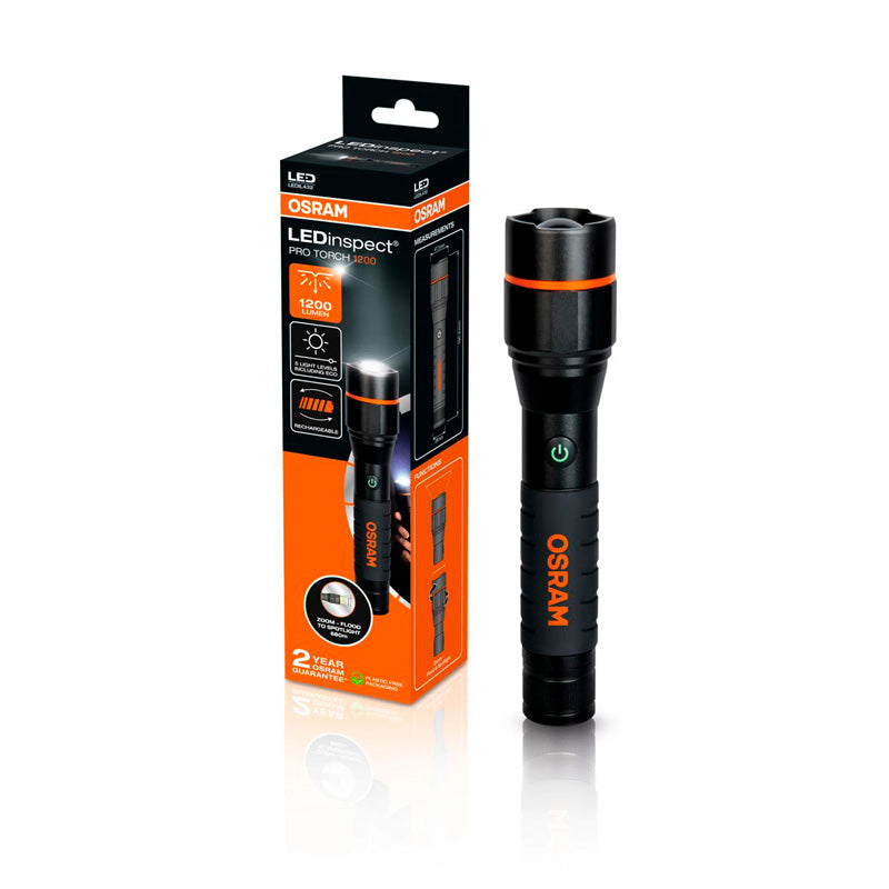 Osram, LEDinspect PRO TORCH 1200, Kraftig Inspektionslygte, LED