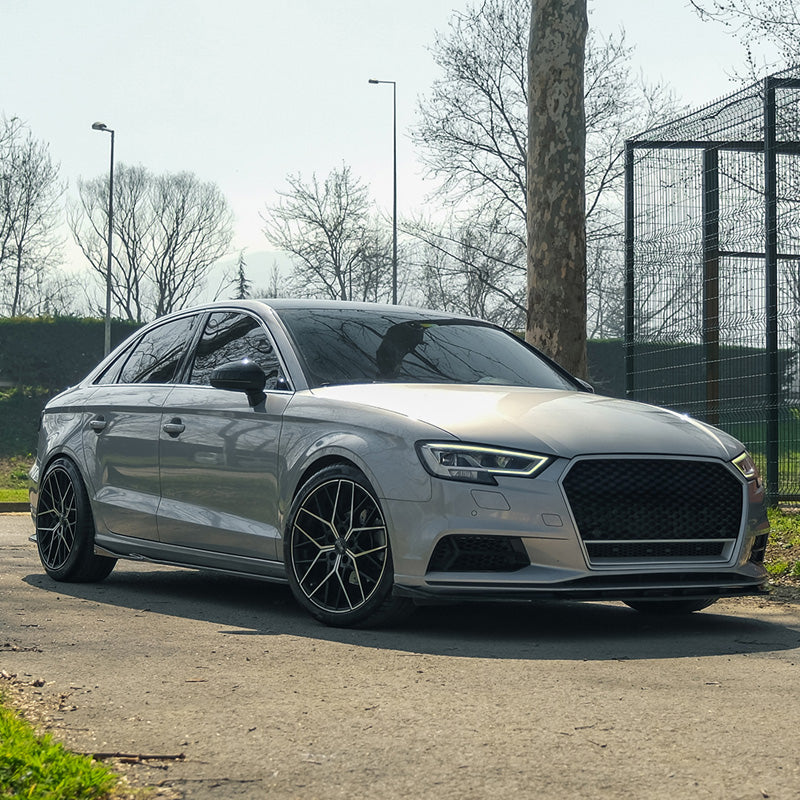 OneWay, Komplet Bodykit, Blank sort, passer til Audi A3 (8V) Sedan Facelift (2016-2020)