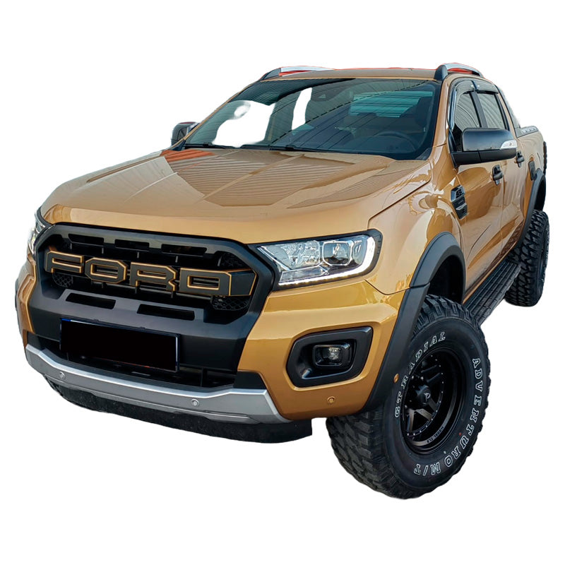 OneWay, Fender Flares sæt, Mat Sort, Passer til Ford Ranger T8 (2019-2022), 6-delt med 3M klæbebånd