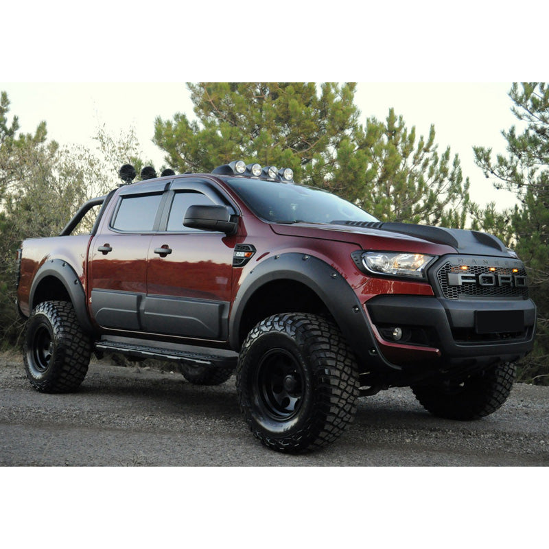 OneWay, Fender Flares sæt, Mat Sort, Passer til Ford Ranger T6/T7/T8 2012-2022, 4 dele