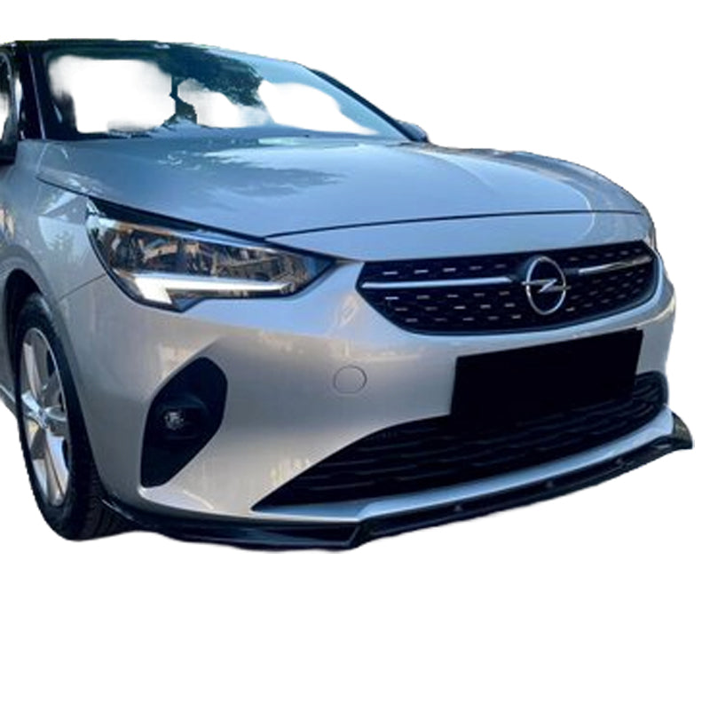 OneWay, Frontspoiler, Glansfuld sort, Passer til Opel Corsa F 2019-, OEM-kvalitet, TÜV-godkendt