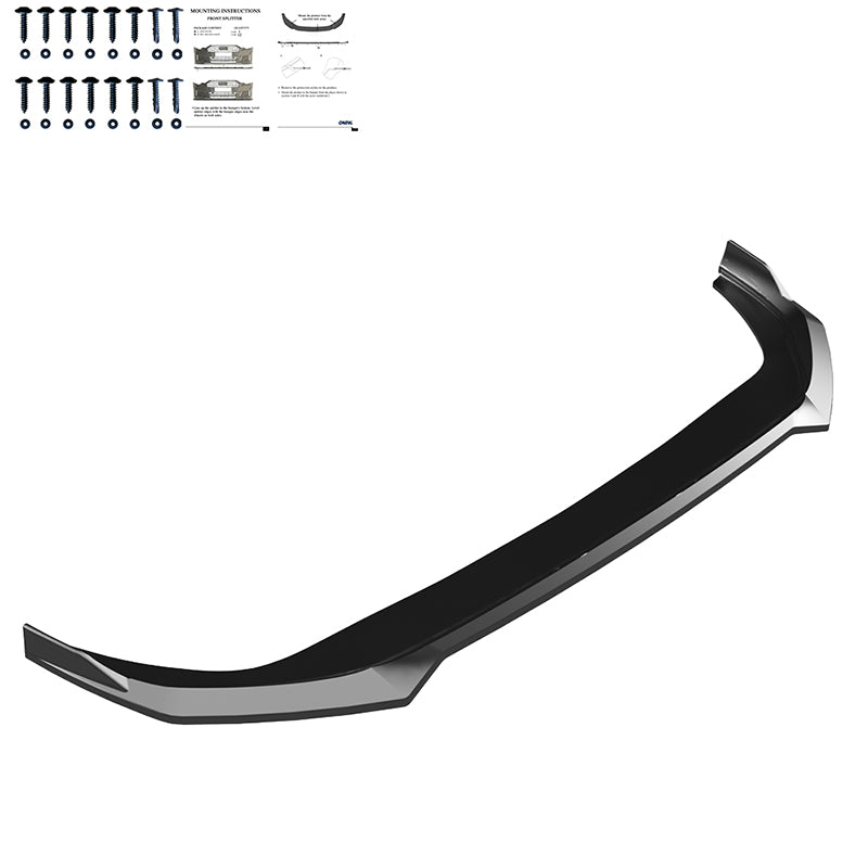 OneWay, Frontspoiler, Blank sort, passer til Volkswagen Golf VIII HB/Variant Facelift (2024-) excl. GTi/GTD/GTE/R/R-Line