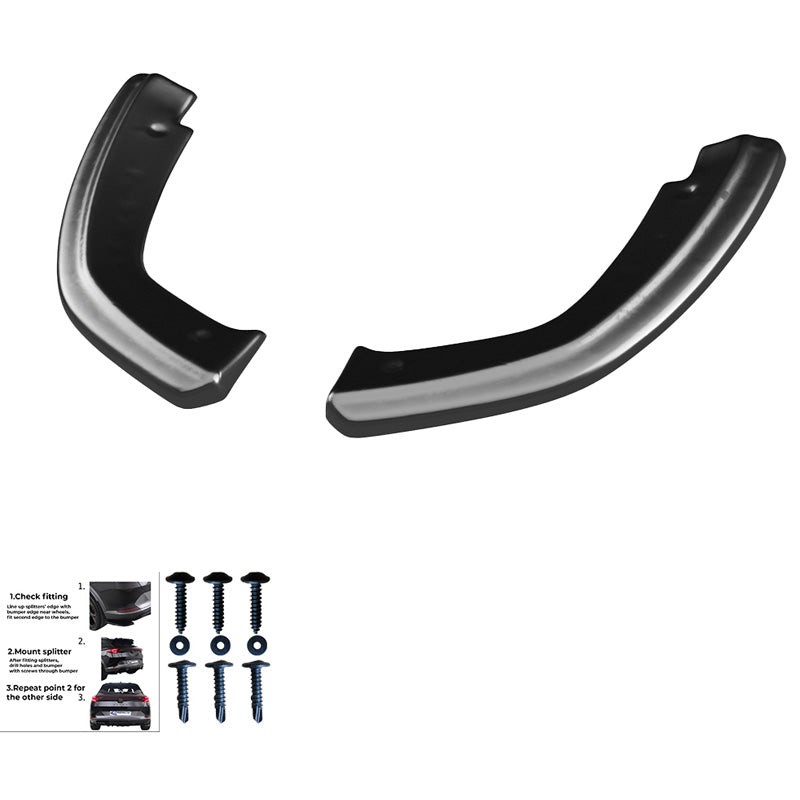 OneWay, Bagkofanger side diffusorer, Højglans sort, Passer til Audi SQ5/Q5 S-Line (FY) 2017-2020, 2 stk. sæt