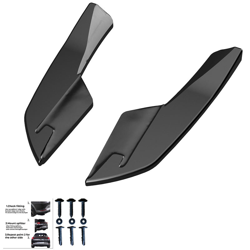 OneWay, Bagkofanger splitters, Højglans sort, Passer til Audi S3 8V Sedan (2013-2016), Version 2